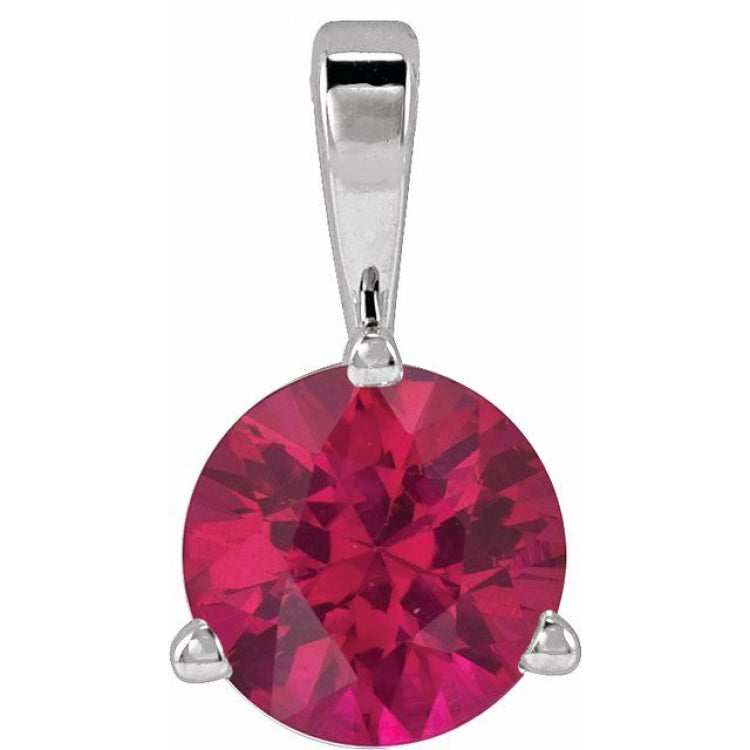 Platinum Lab-Grown Ruby Pendant