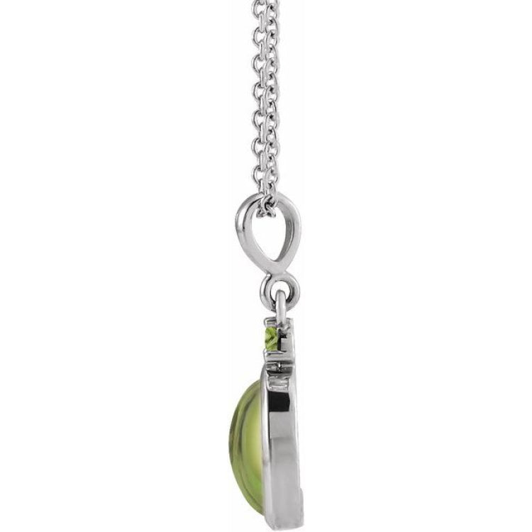 Sterling Silver 5x3 mm Natural Peridot 16-18" Necklace