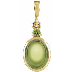 14K Yellow Gold 8x6 mm Natural Peridot Pendant