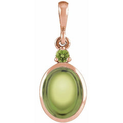 14K Rose Gold 5x3 mm Natural Peridot Pendant