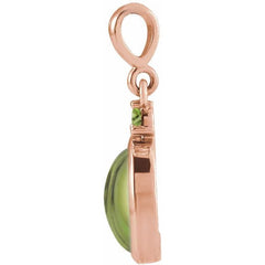 14K Rose Gold 5x3 mm Natural Peridot Pendant