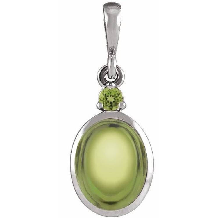 Sterling Silver 5x3 mm Natural Peridot Pendant