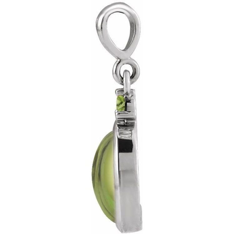 Sterling Silver 5x3 mm Natural Peridot Pendant