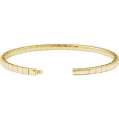 14K Yellow Gold 5 CTW Lab-Grown Diamond  Flexible Bangle 7" Bracelet