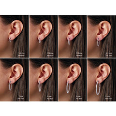 14K White Gold 1/2 CTW Lab-Grown Diamond Inside-Outside 19 mm Hinged Hoop Earrings