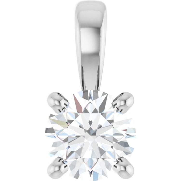 14K White Gold 1/4 CT Natural Diamond Pendant