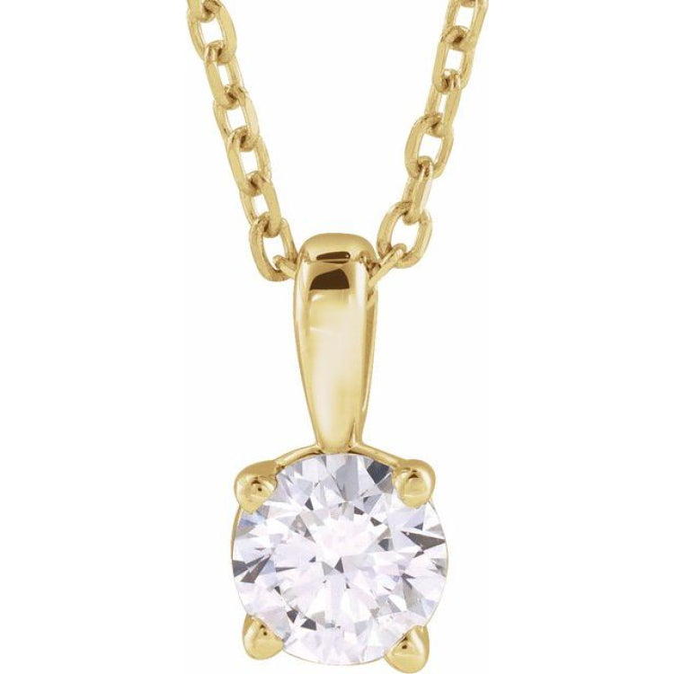 14K Yellow Gold 1 CT Lab-Grown Diamond 18" Necklace