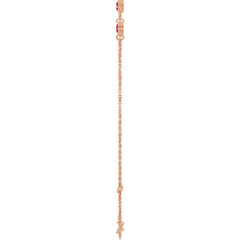 14K Rose Gold Lab-Grown Ruby Bezel-Set 3-Stone 6 1/2-7 1/2" Bracelet