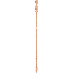 14K Rose Gold Natural Emerald Bezel-Set Three-Stone 6 1/2-7 1/2" Bracelet
