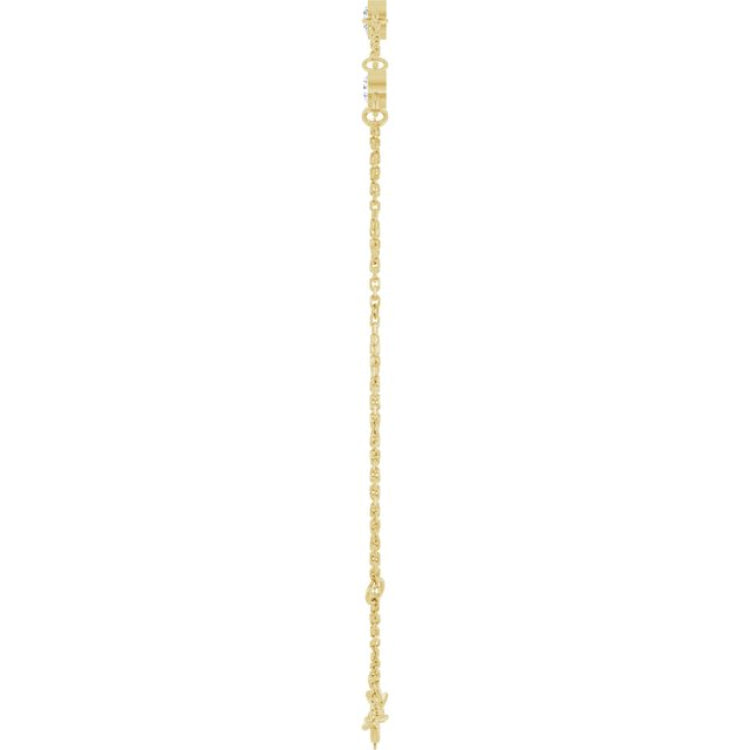 14K Yellow Gold 1/3 CTW Lab-Grown Diamond Bezel-Set 3-Stone 6 1/2-7 1/2" Bracelet