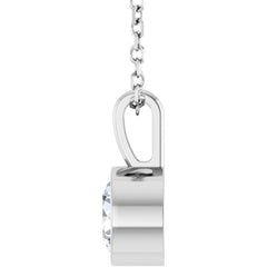 Sterling Silver 5/8 CT Natural Diamond Bezel-Set Solitaire 16-18" Necklace