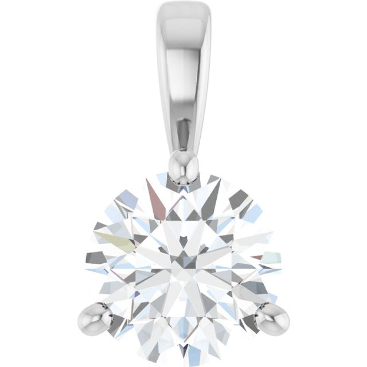 14K White Gold 3/4 CTW Natural Diamond Pendant