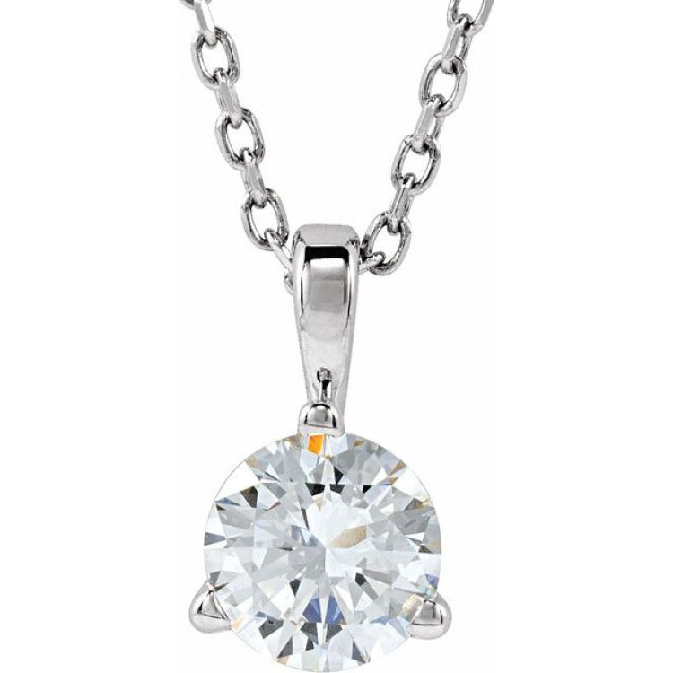 14K White Gold 1/2 CTW Natural Diamond 18" Necklace