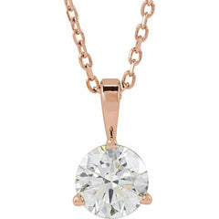 14K Rose Gold 5/8 CTW Lab-Grown Diamond 18" Necklace