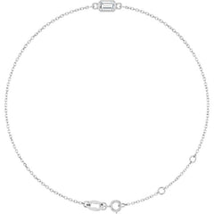 14K White Gold Natural Diamond 6 1/2-7 1/2" Bracelet
