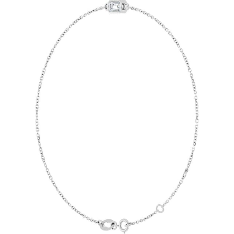 14K White Gold Natural Diamond 6 1/2-7 1/2" Bracelet