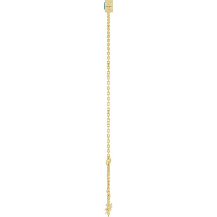 14K Yellow Gold Natural Aquamarine 6 1/2-7 1/2" Bracelet