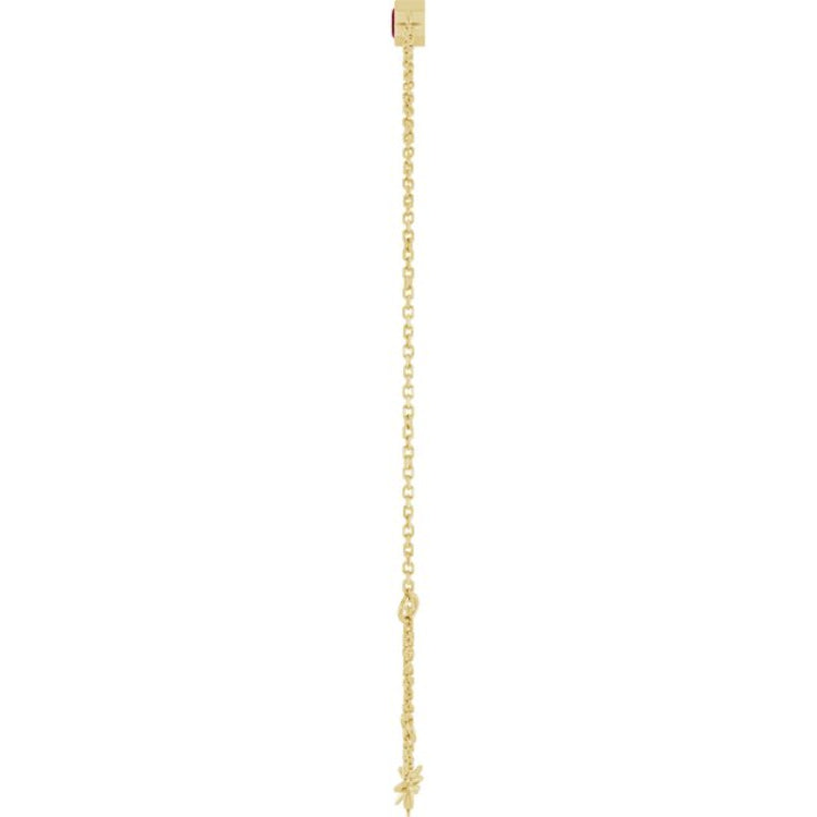 14K Yellow Gold Lab-Grown Ruby 6 1/2-7 1/2" Bracelet