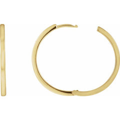 14K Yellow Gold Hinged 25 mm Hoop Earrings