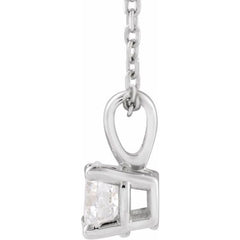14K White Gold 1/3 CT Natural Diamond 18" Necklace