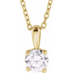 14K Yellow Gold 1/3 CT Natural Diamond 18" Necklace