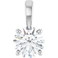 14K White Gold 1 CT Lab-Grown Diamond Pendant