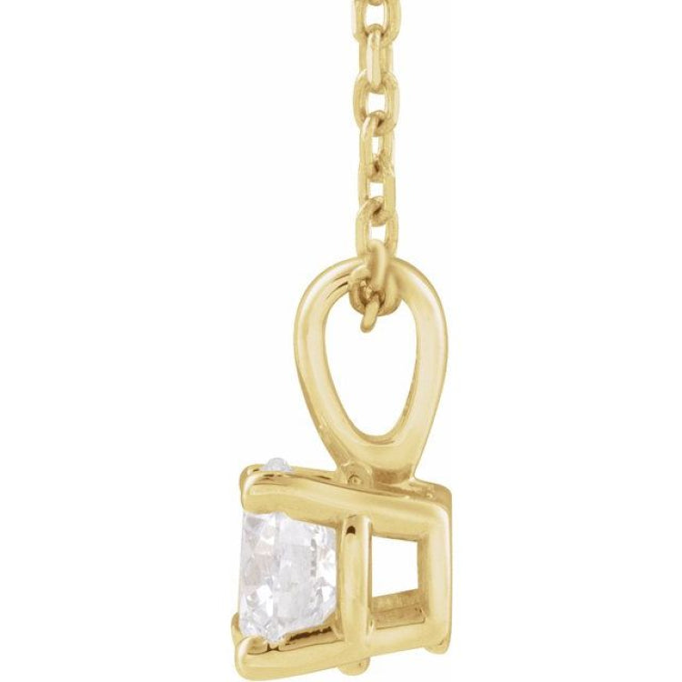 14K Yellow Gold 1/3 CT Lab-Grown Diamond 18" Necklace