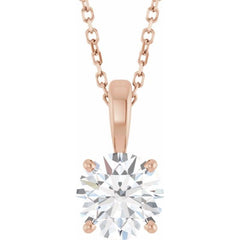 14K Rose Gold 1 1/4 CT Lab-Grown Diamond 18" Necklace