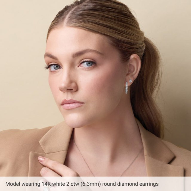14K Rose Gold Natural Blue Zircon Earring