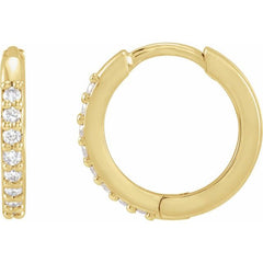 Sterling Silver 1/3 CTW Lab-Grown Diamond Hinged 15 mm Hoop Earrings