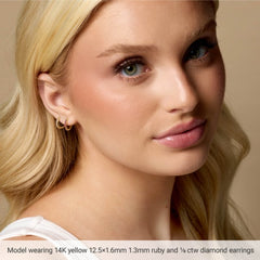 Platinum 1/3 CTW Lab-Grown Diamond Hinged 15 mm Hoop Earrings