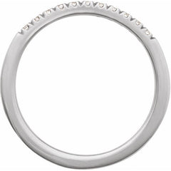 10K White Gold Natural Diamond Stackable Ring