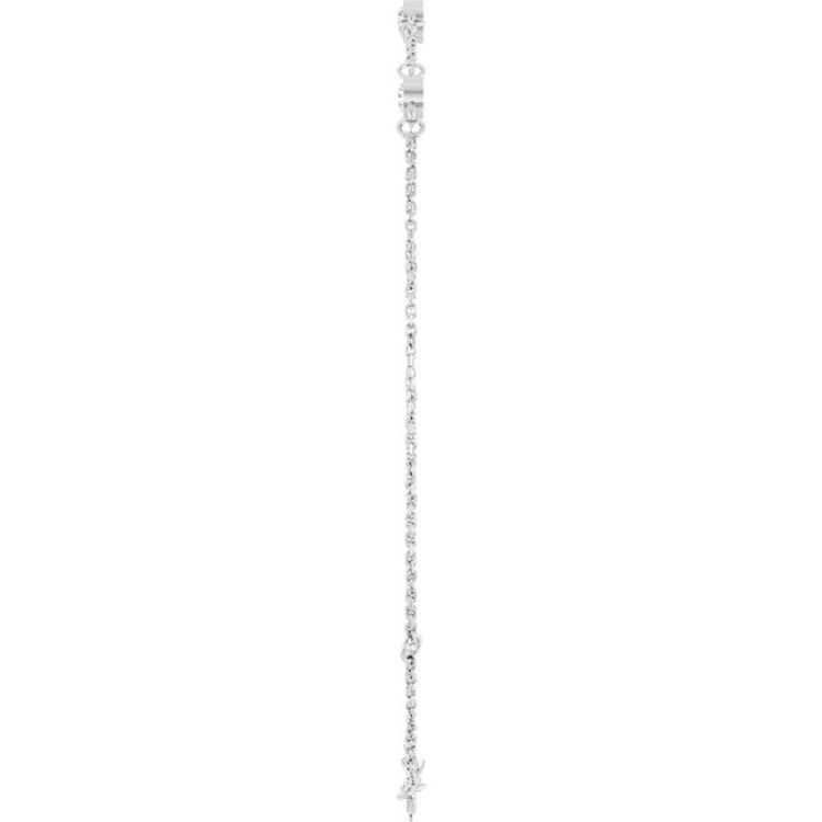 Sterling Silver Natural White Sapphire Bezel-Set 3-Stone 6 1/2-7 1/2" Bracelet