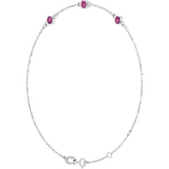 Sterling Silver Natural Pink Tourmaline 6 1/2-7 1/2" Bracelet