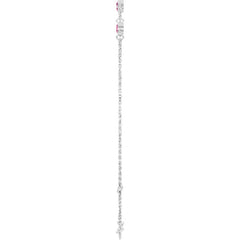 Sterling Silver Natural Pink Tourmaline 6 1/2-7 1/2" Bracelet