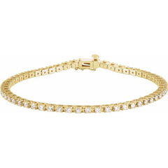 14K Yellow Gold 2 1/4 CTW Natural Diamond Line 7 1/4" Line Bracelet