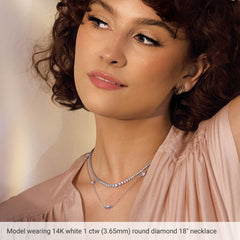 14K White Gold 1/3 CTW Natural Diamond 7-Station 24" Necklace
