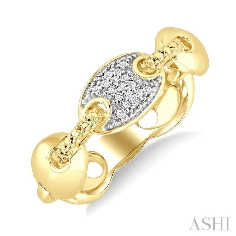 1/20 Ctw Mariner Link Round Cut Diamond Ring in Yellow Gold Vermeil