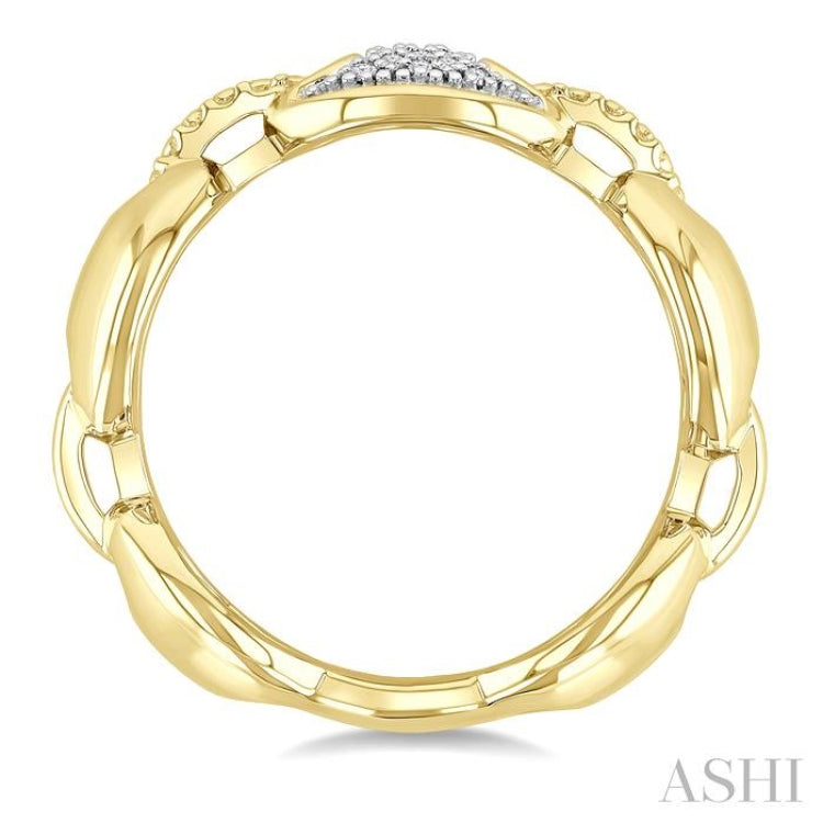 1/20 Ctw Mariner Link Round Cut Diamond Ring in Yellow Gold Vermeil