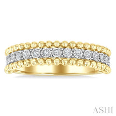 1/10 Ctw Round Cut Bead Bijoux Diamond Bold Bead Design Fashion Band in Yellow Gold Vermeil