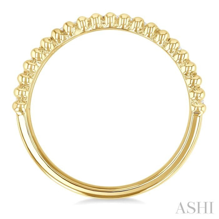 1/10 Ctw Round Cut Bead Bijoux Diamond Bold Bead Design Fashion Band in Yellow Gold Vermeil