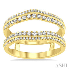 5/8 Ctw Round Cut Diamond Insert Ring in 14K Yellow Gold