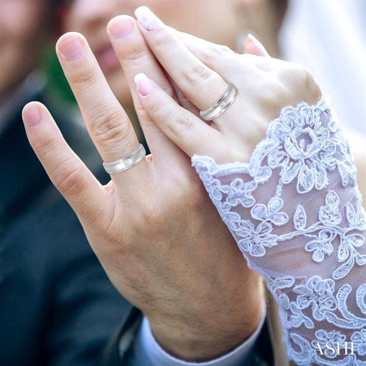 1/6 Ctw Princess Cut Diamond Duos Ring Set in 14K White Gold
