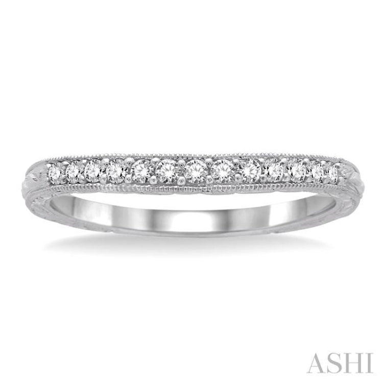 1/6 Ctw Round Cut Diamond Wedding Band in 14K White Gold