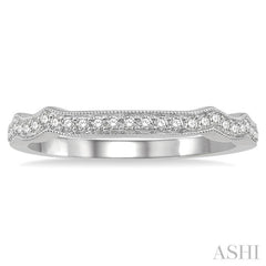 1/6 Ctw Curvy Round Cut Diamond Wedding Band in 14K White Gold