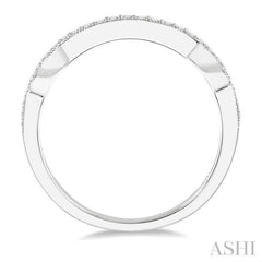 1/6 Ctw Curvy Round Cut Diamond Wedding Band in 14K White Gold