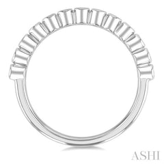 1/6 Ctw Half Eternity Bezel Set Round Cut Diamond Fashion Band in 10K White Gold