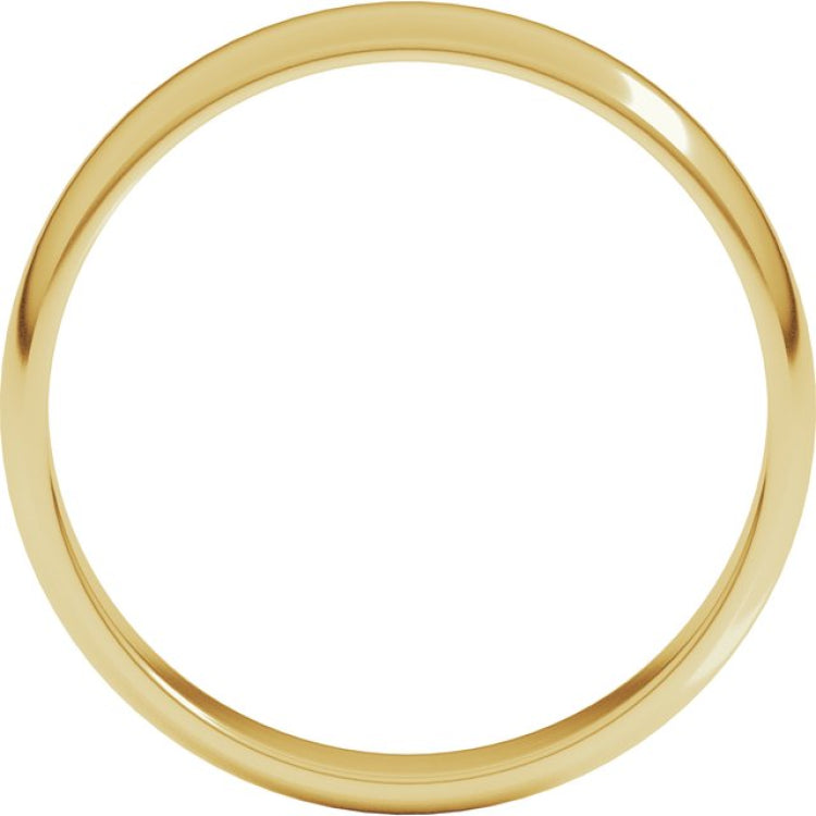 18K Yellow Gold 4 mm Lightweight Half Round Band Size 9