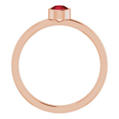 14K Rose Gold 4 mm Natural Mozambique Garnet Ring