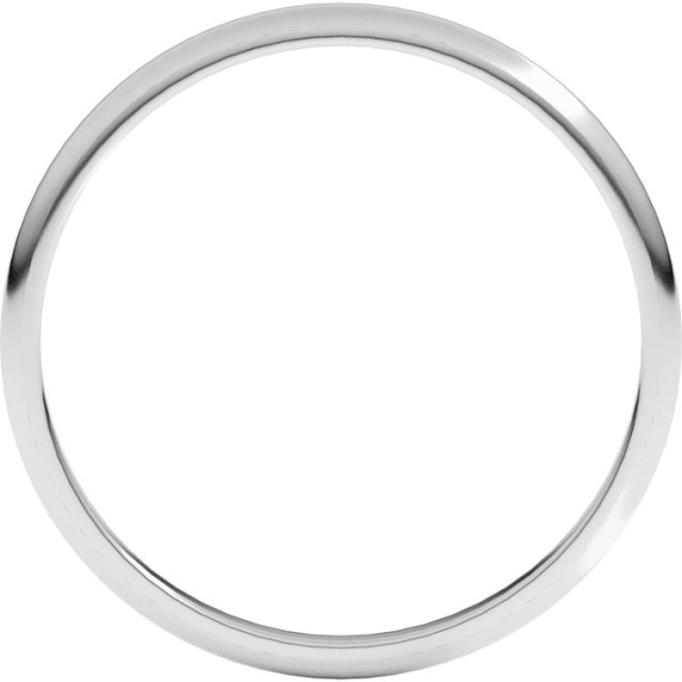 14K White Gold 1.5 mm Lightweight Half Round Band Size 8.5